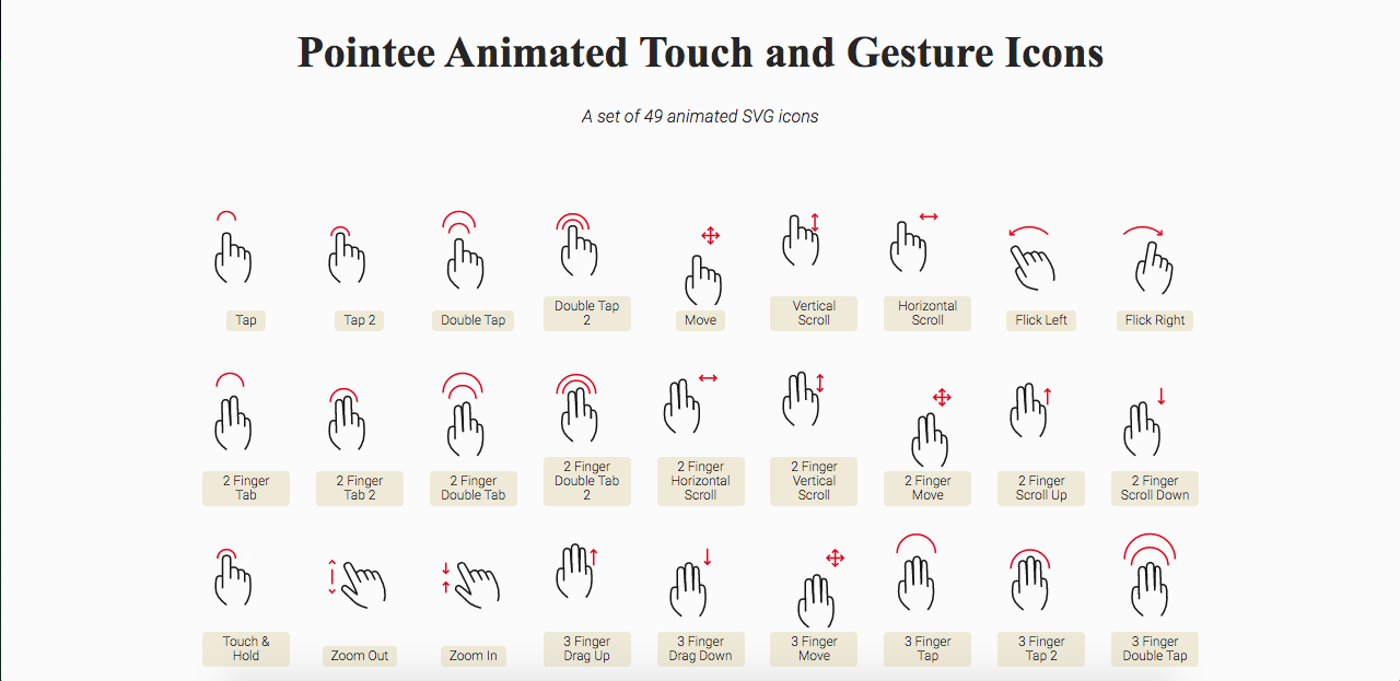 Pointee Animated SVG Icons